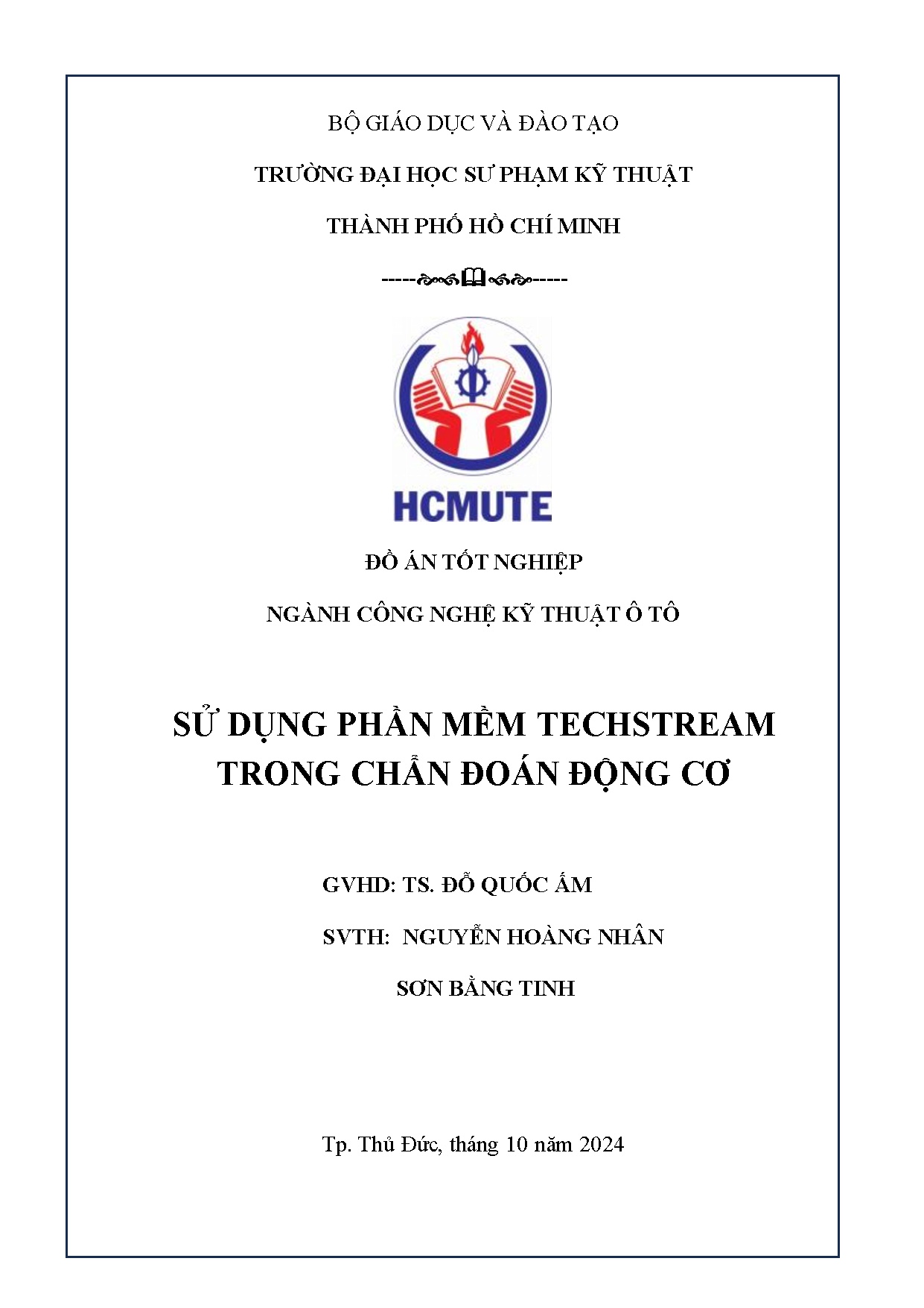 Đồ án tốt nghiệp - Sử dụng phần mềm Techstream trong chẩn đoán động cơ