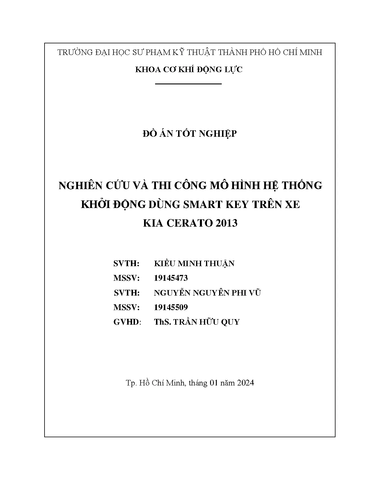 Đồ án tốt nghiệp - Nghiên cứu và thi công mô hình hệ thống khởi động dừng smart key trên xe Kia C 2
