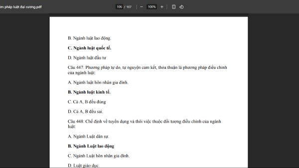 Trắc nghiệm pháp luật đại cương