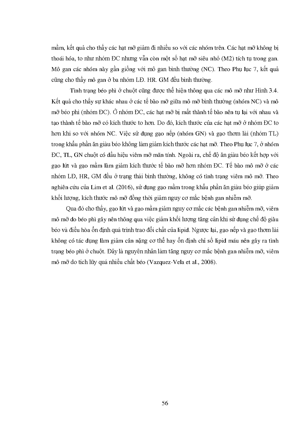 Đồ án tốt nghiệp - Đánh giá giá trị dinh dưỡng của một số loại gạo trên các thí nghiệm IN VIVO - Trang 79