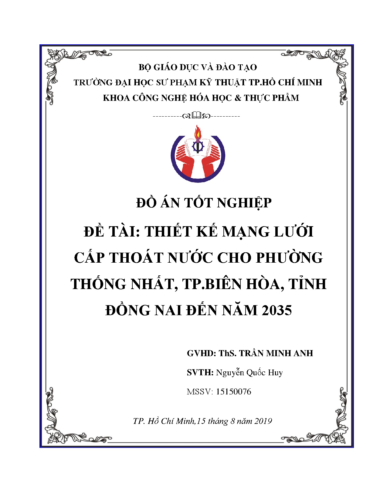 Đồ án tốt nghiệp - Thiết kế mạng lưới cấp thoát nước cho phường Thống Nhất, TP. Biên Hòa, TĐNĐN 2