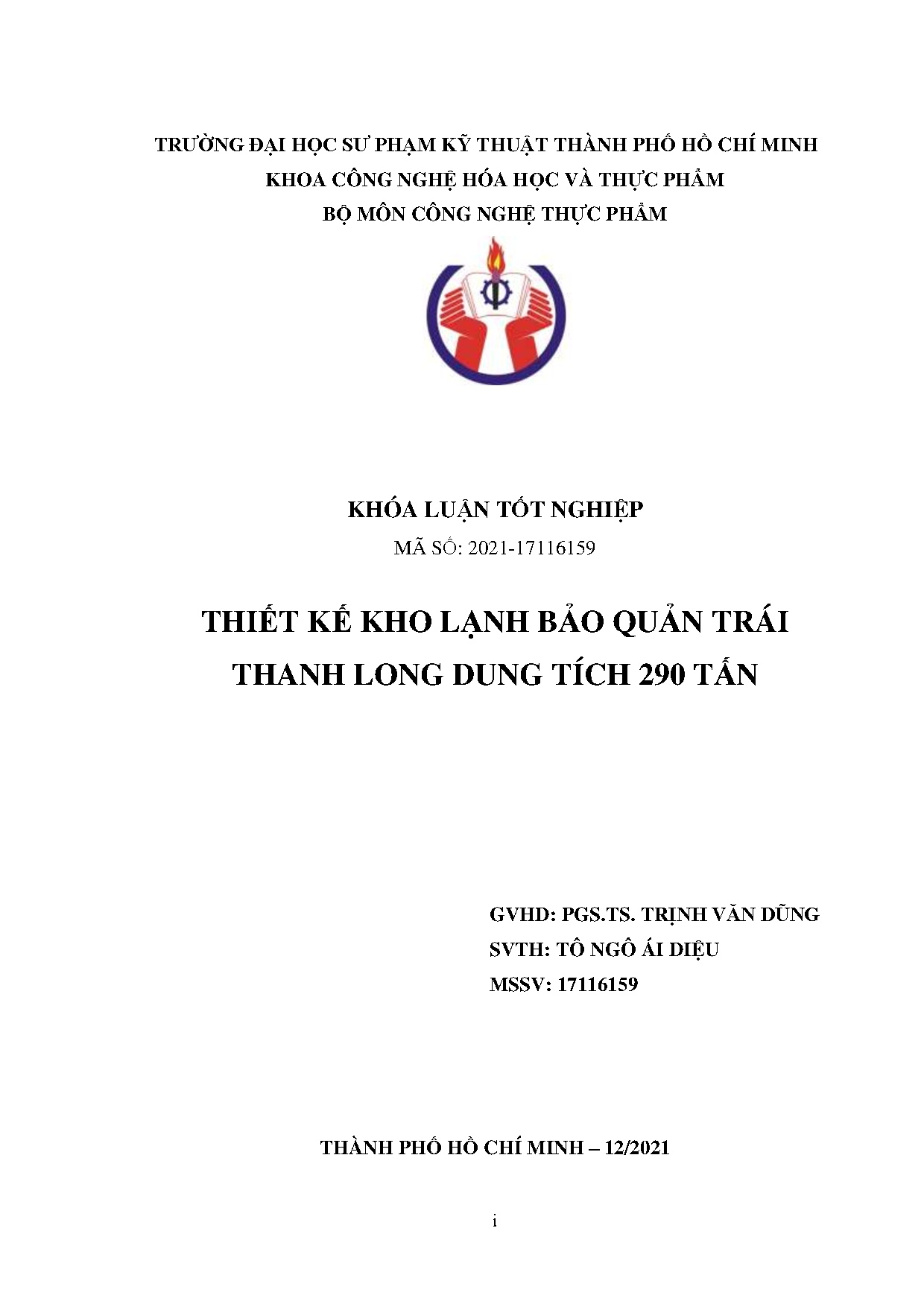 Đồ án tốt nghiệp - Thiết kế kho lạnh bảo quản trái thanh long dung tích 290 tấn