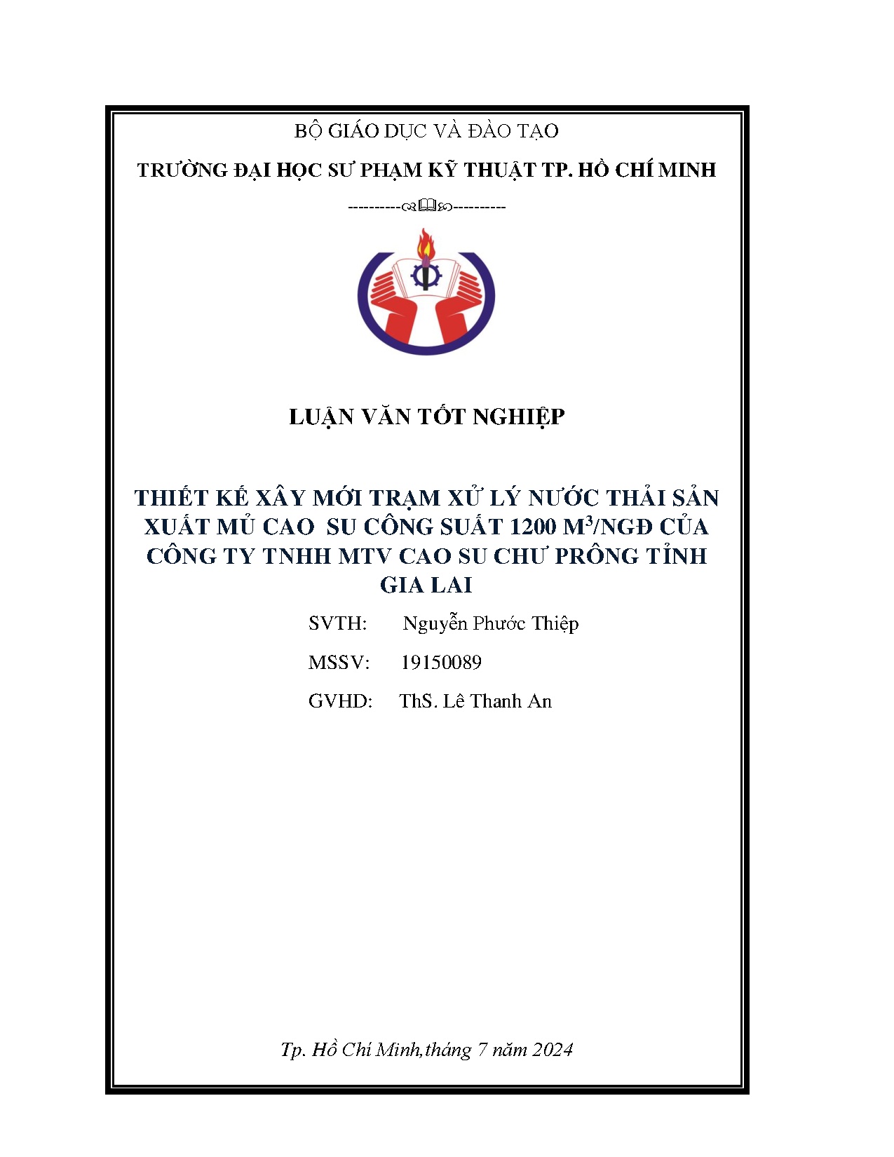 Đồ án tốt nghiệp - Thiết kế xây mới trạm xử lý nước thải sản xuất mủ cao su công S 1 MCCTTMCSCPTGL
