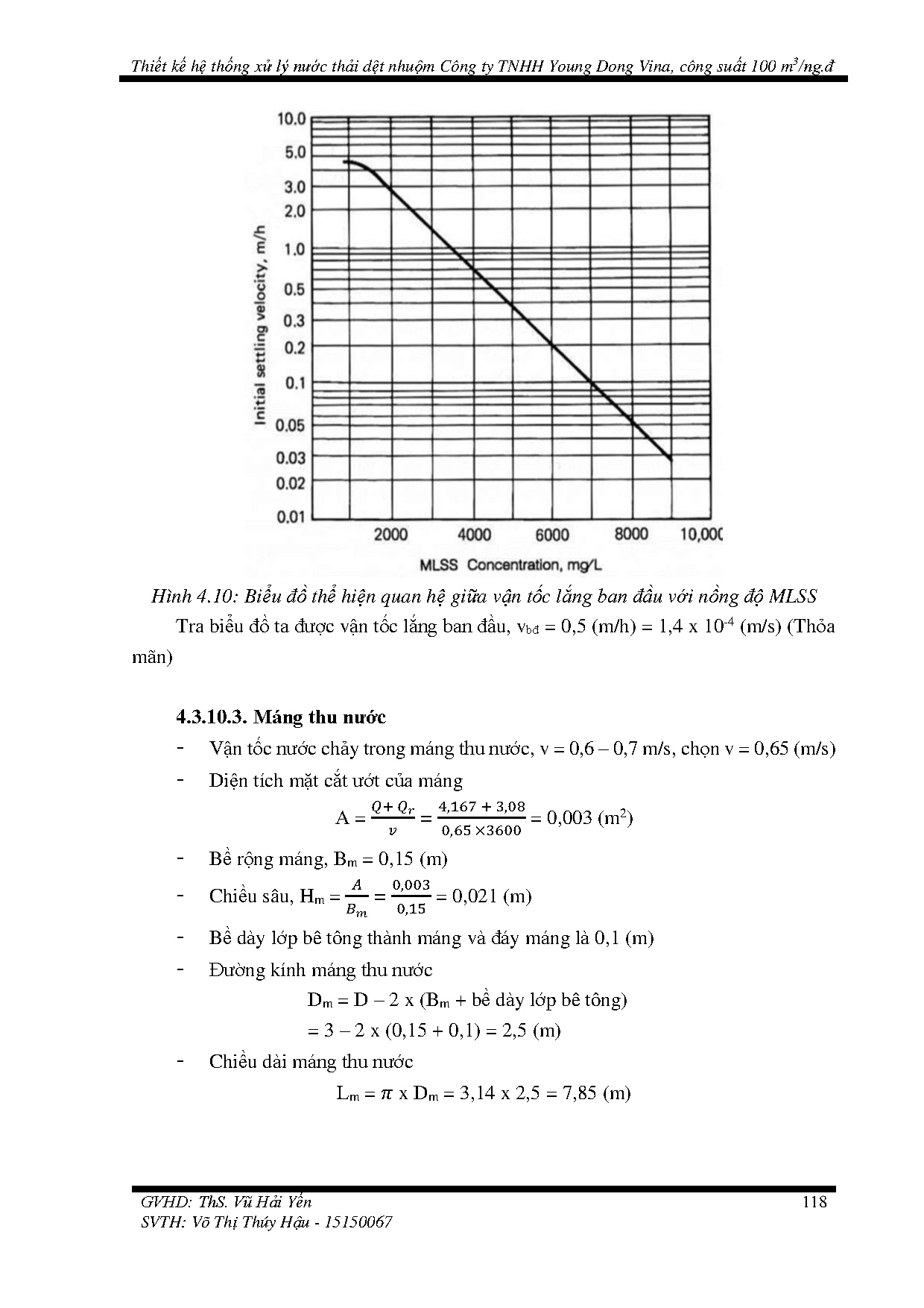 Đồ án tốt nghiệp - Thiết kế hệ thống xử lý nước thải dệt nhuộm công ty TNHH Young Dong Vina, CS 1 M - Trang 137