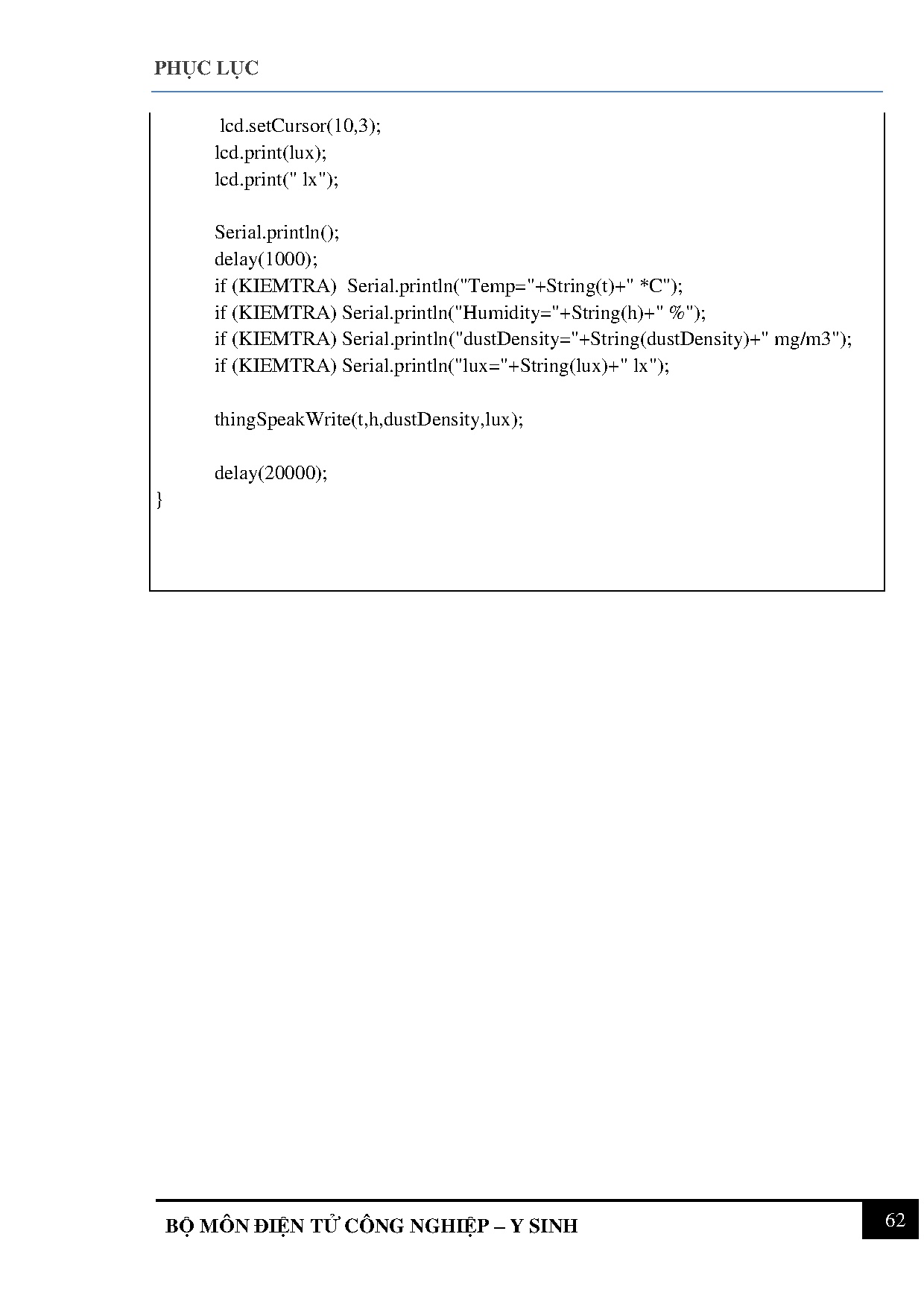 Đồ án tốt nghiệp - Thiết kế và thi công hệ thống giám sát chỉ số môi trường và hiển thị thông tin TW - Trang 75