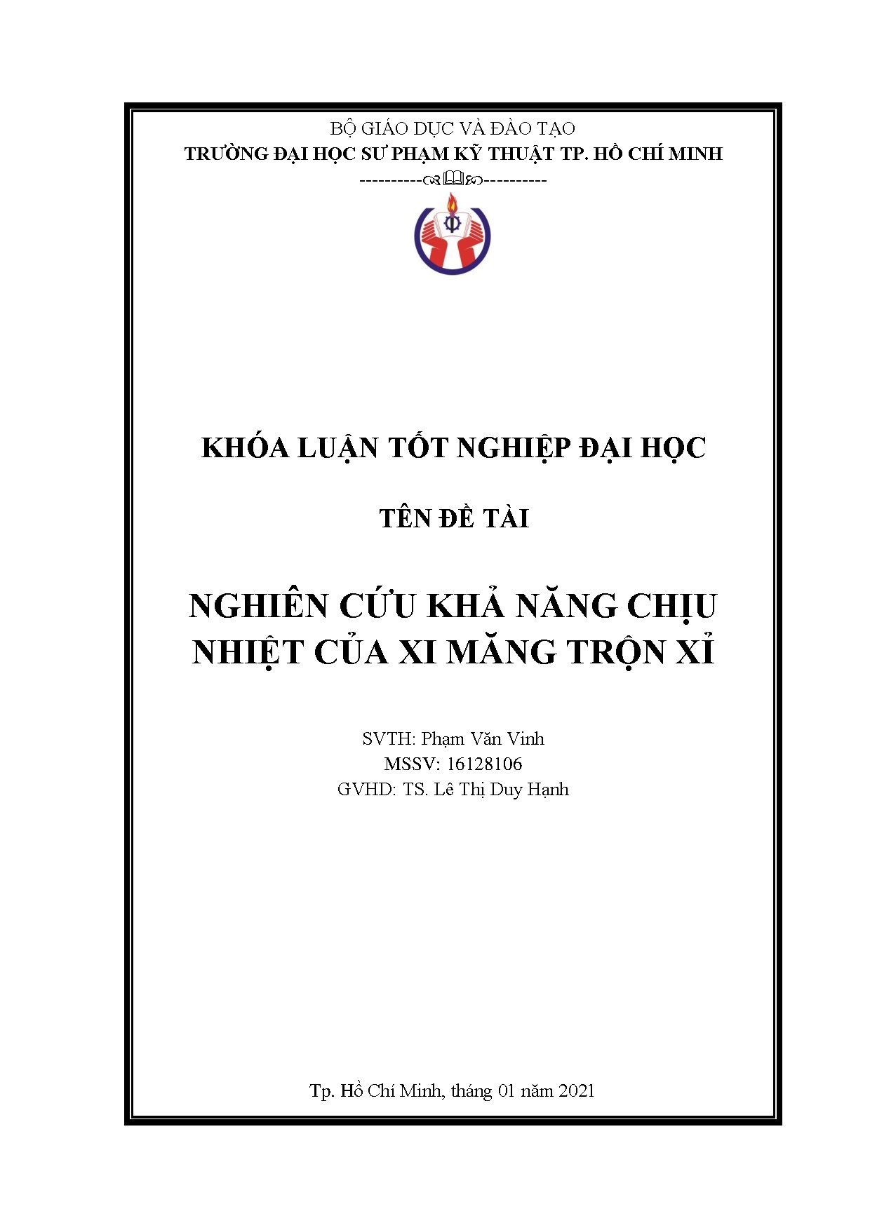Đồ án tốt nghiệp - Nghiên cứu khả năng chịu nhiệt của xi măng trộn xỉ
