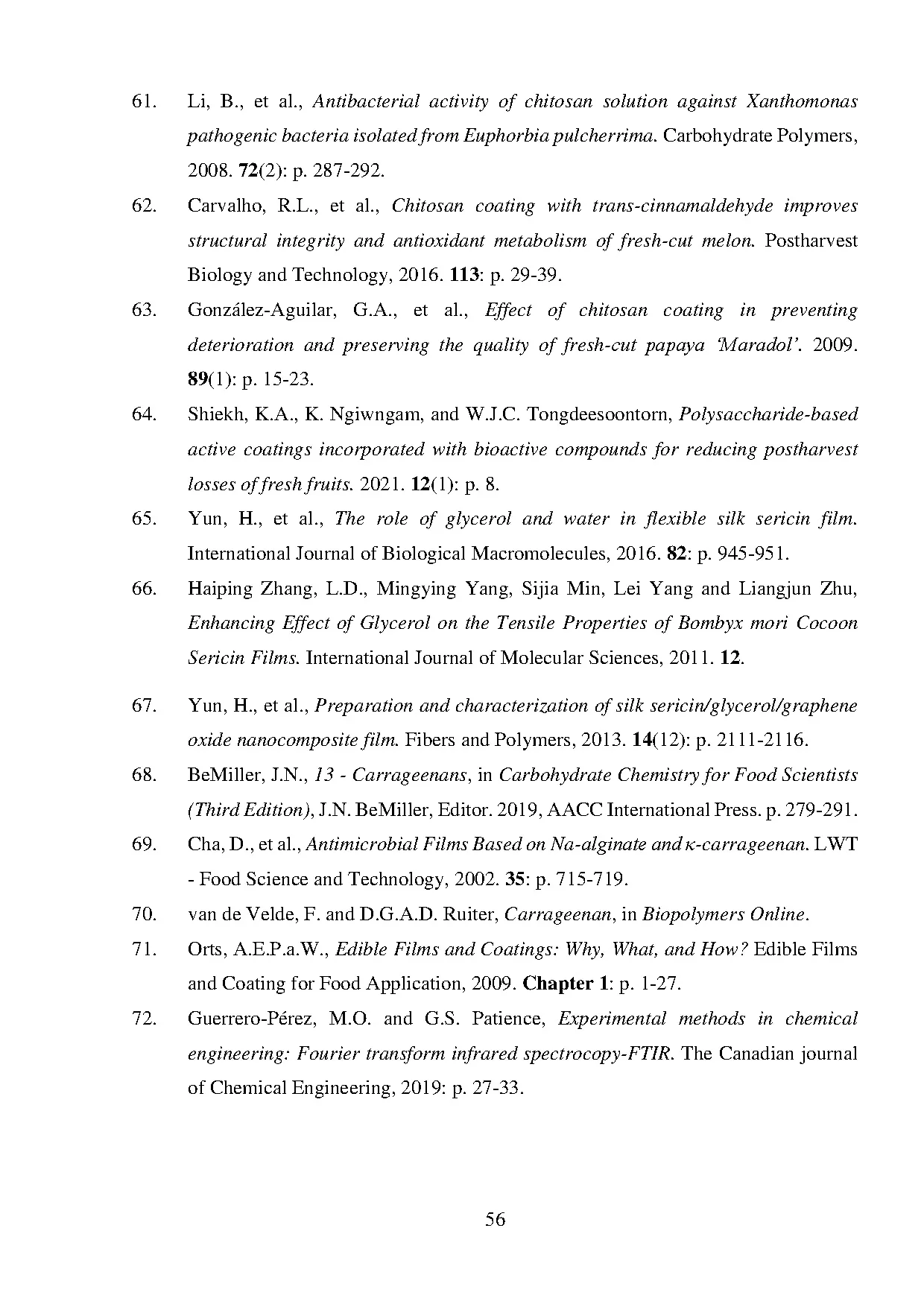 Đồ án tốt nghiệp - Study on the Chitosan Sericin film for food application - Trang 76