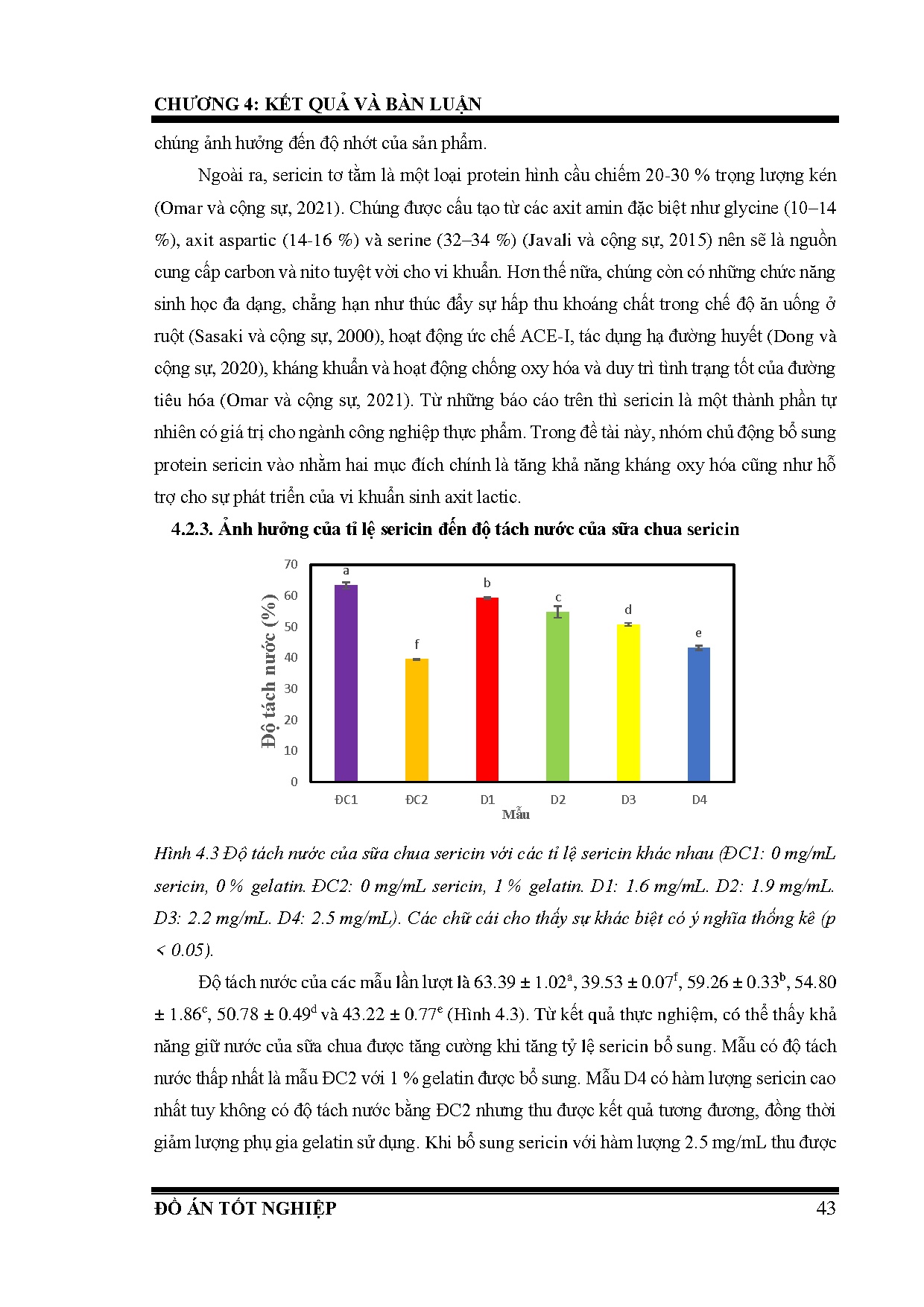 Đồ án tốt nghiệp - Khảo sát các yếu tố ảnh hưởng đến chất lượng sữa chua có bổ sung sericin PTKT - Trang 69