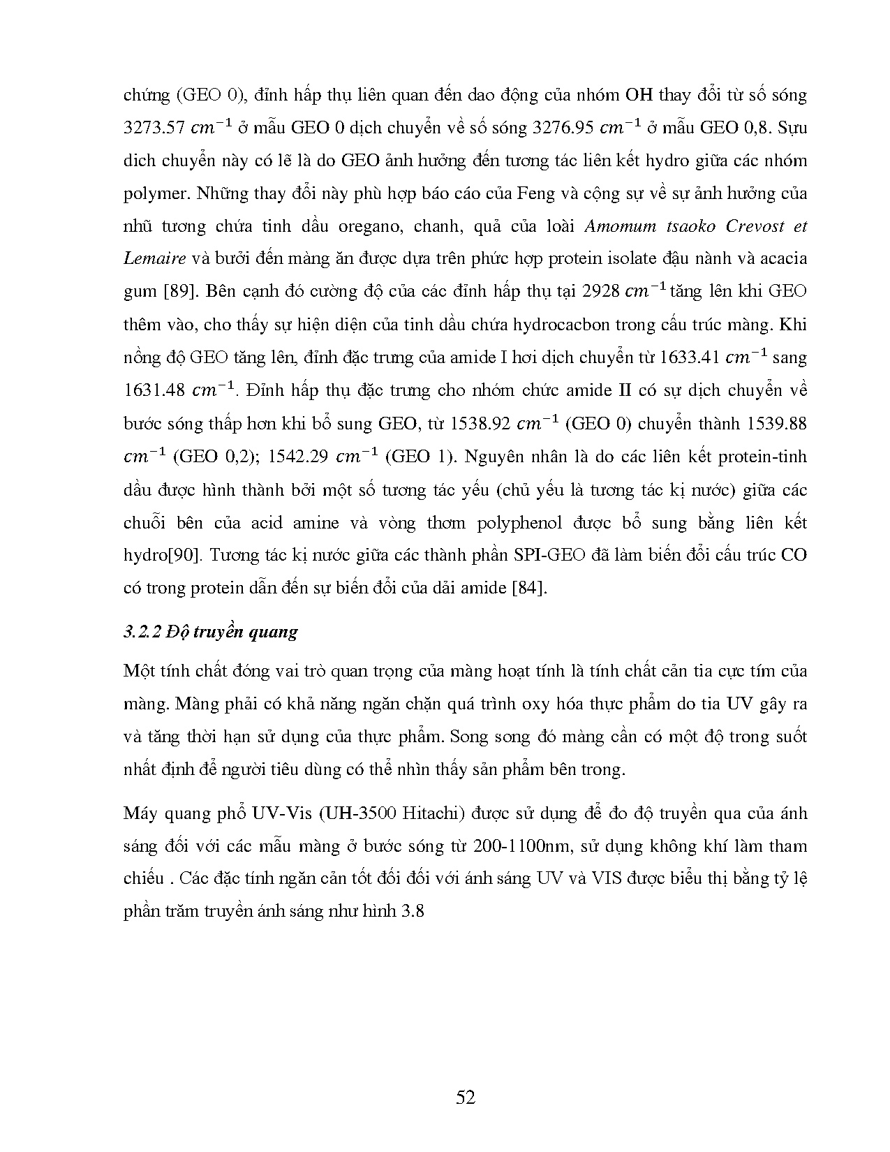 Đồ án tốt nghiệp - Ảnh hưởng của tinh dầu gừng đối với một số tính chất màng protein IĐN - MTTP - Trang 70