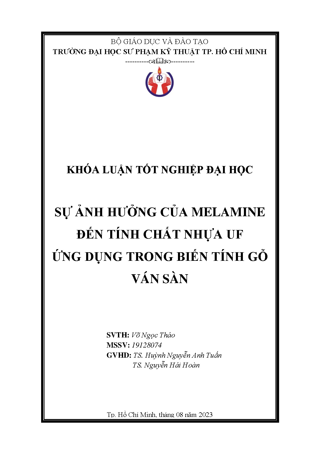 Đồ án tốt nghiệp - Sự ảnh hưởng của Melamine đến tính chất nhựa UF ứng dụng trong biến tính gỗ ván S