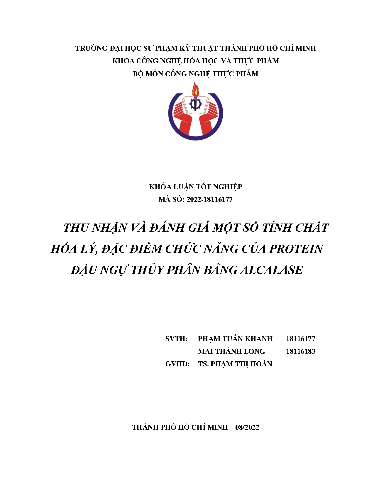 Đồ án tốt nghiệp - Thu nhận và đánh giá một số tính chất hóa lý, đặc điểm chức năng của PĐNTPBA