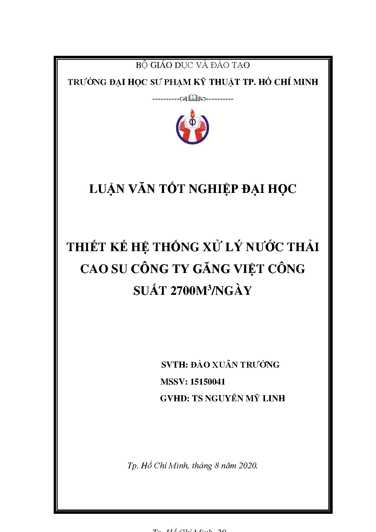 Đồ án tốt nghiệp - Thiết kế hệ thống xử lý nước thải cao su Công ty Găng Việt công suất 2700M3/ngày