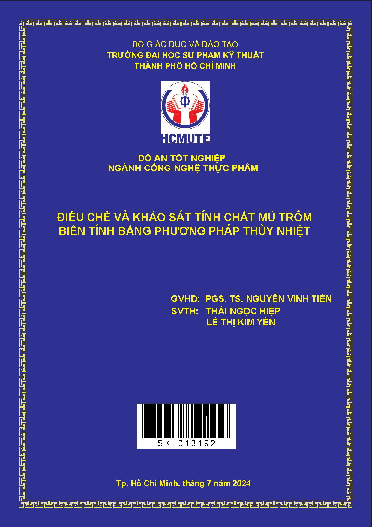 Đồ án tốt nghiệp - Điều chế và khảo sát tính chất mủ trôm biến tính bằng phương pháp thủy nhiệt