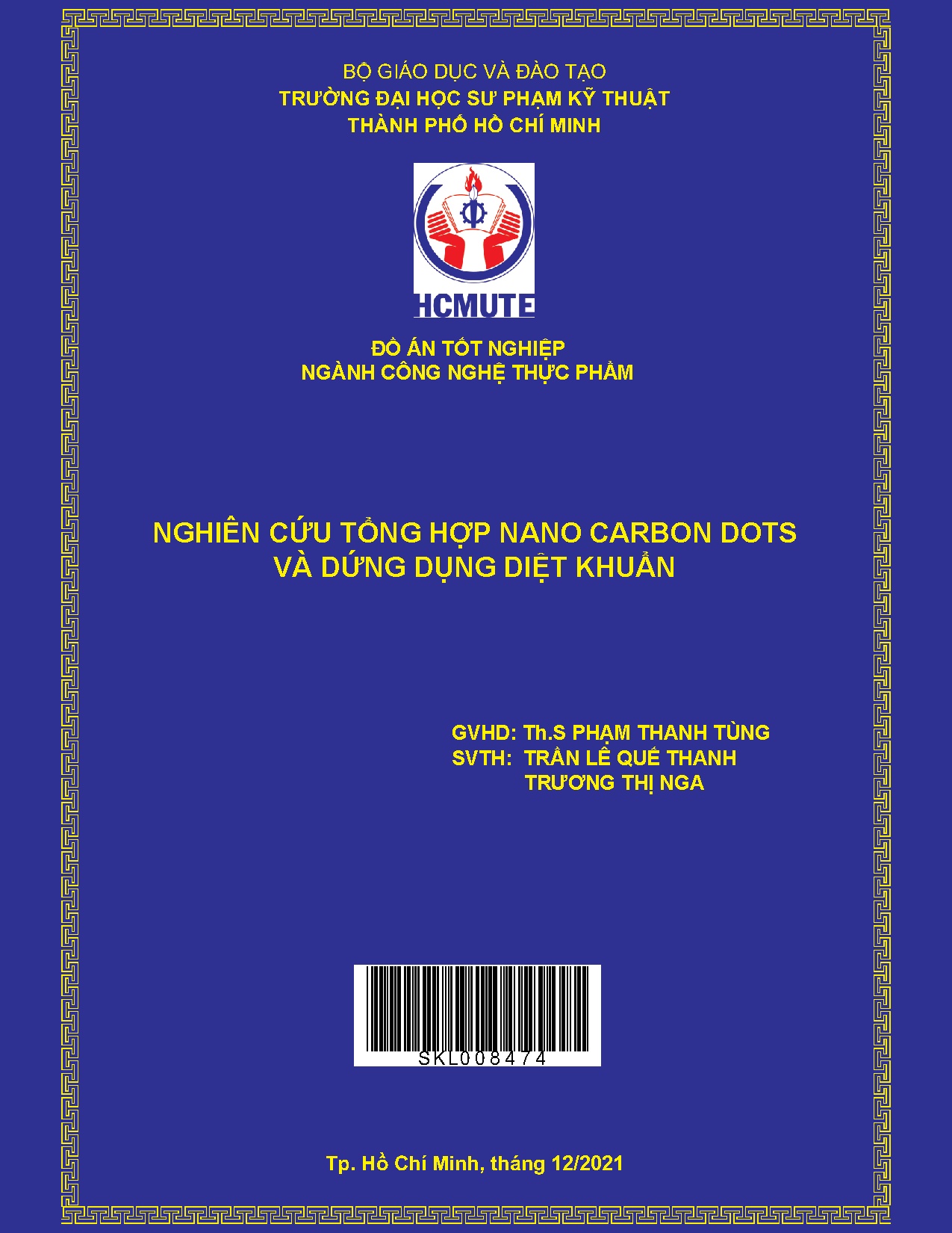 Đồ án tốt nghiệp - Nghiên cứu tổng hợp Nano Carbon Dots và ứng dụng diệt khuẩn