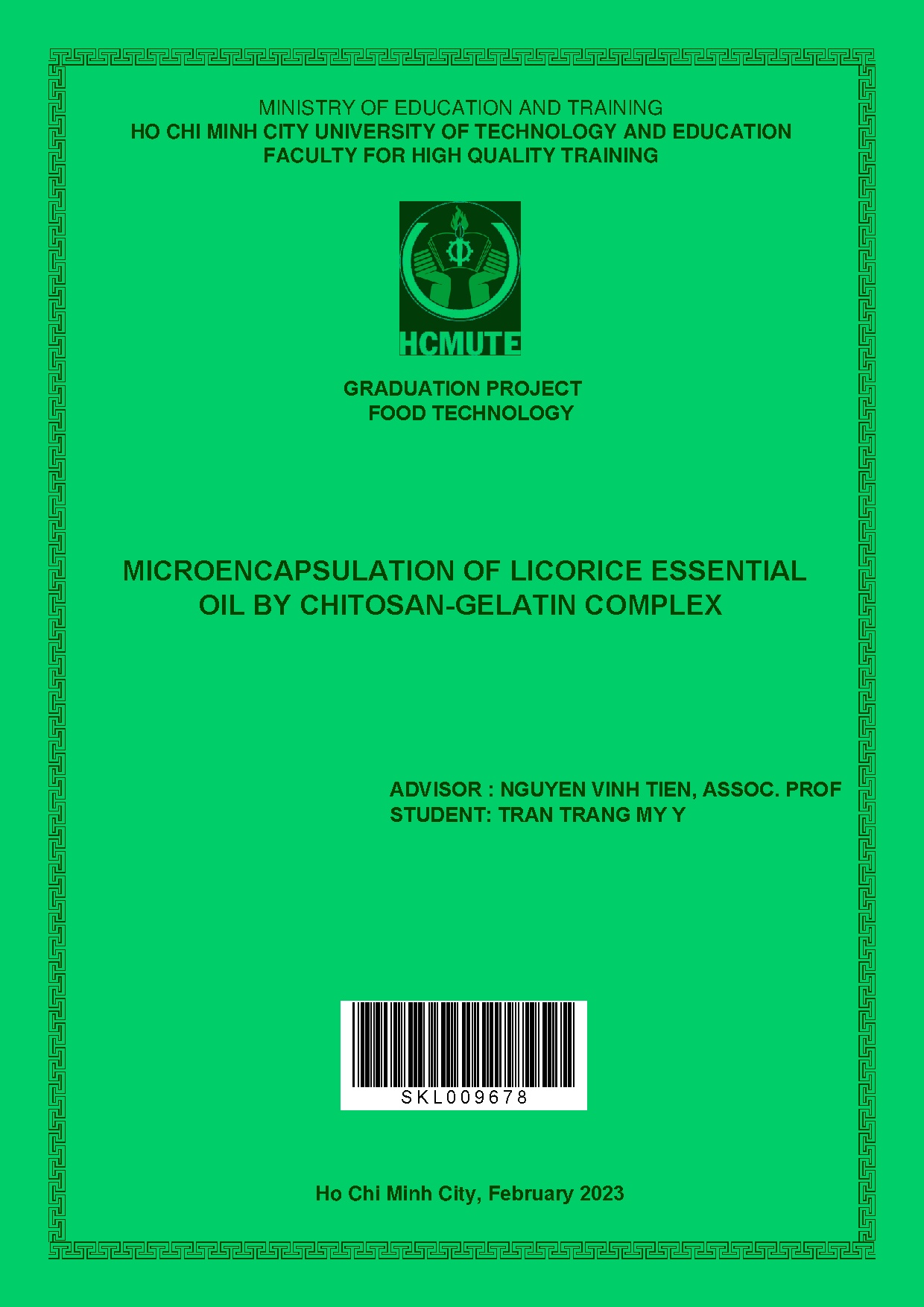 Đồ án tốt nghiệp - Microencapsulation of licorice essential oil by Chitosan-Gelatin complex