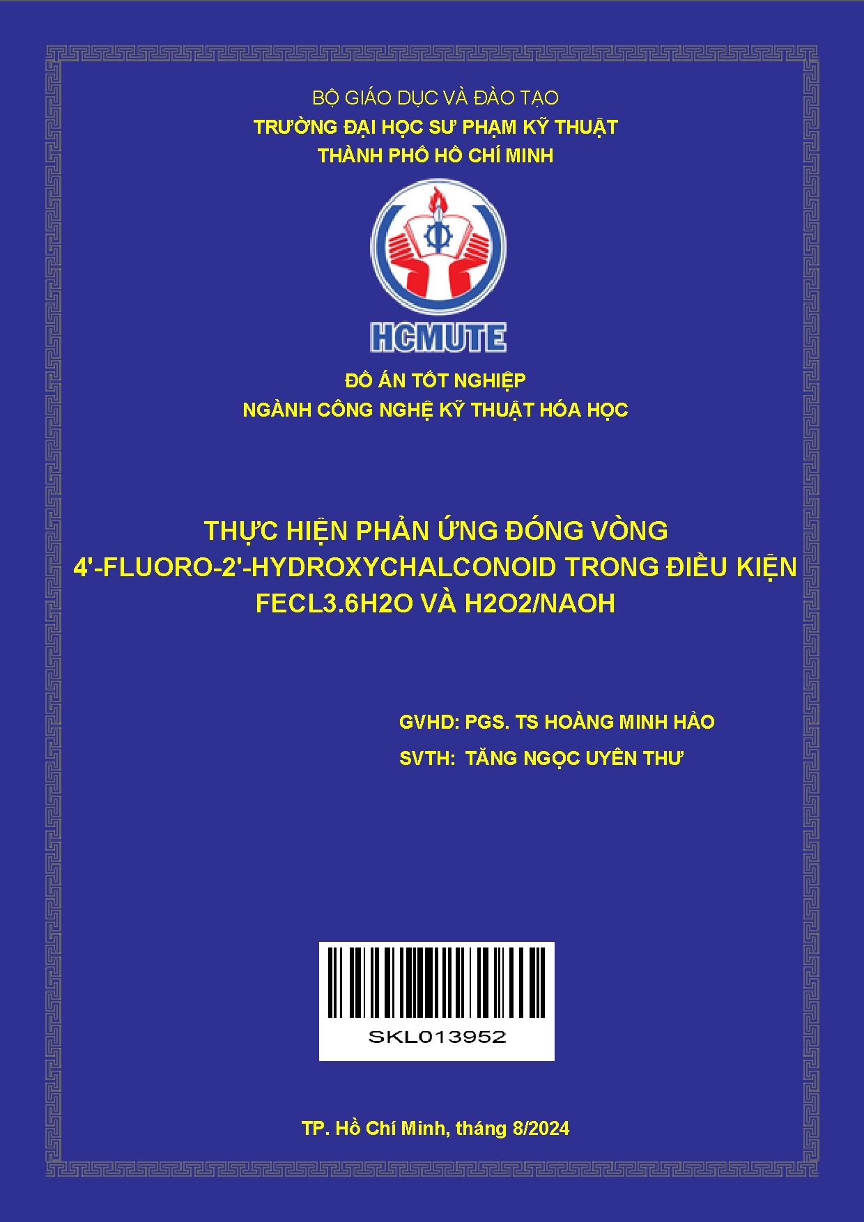 Đồ án tốt nghiệp - Thực hiện phản ứng đóng vòng 4-Fluoro-2-Hydroxychalconoid trong điều kiện FVH