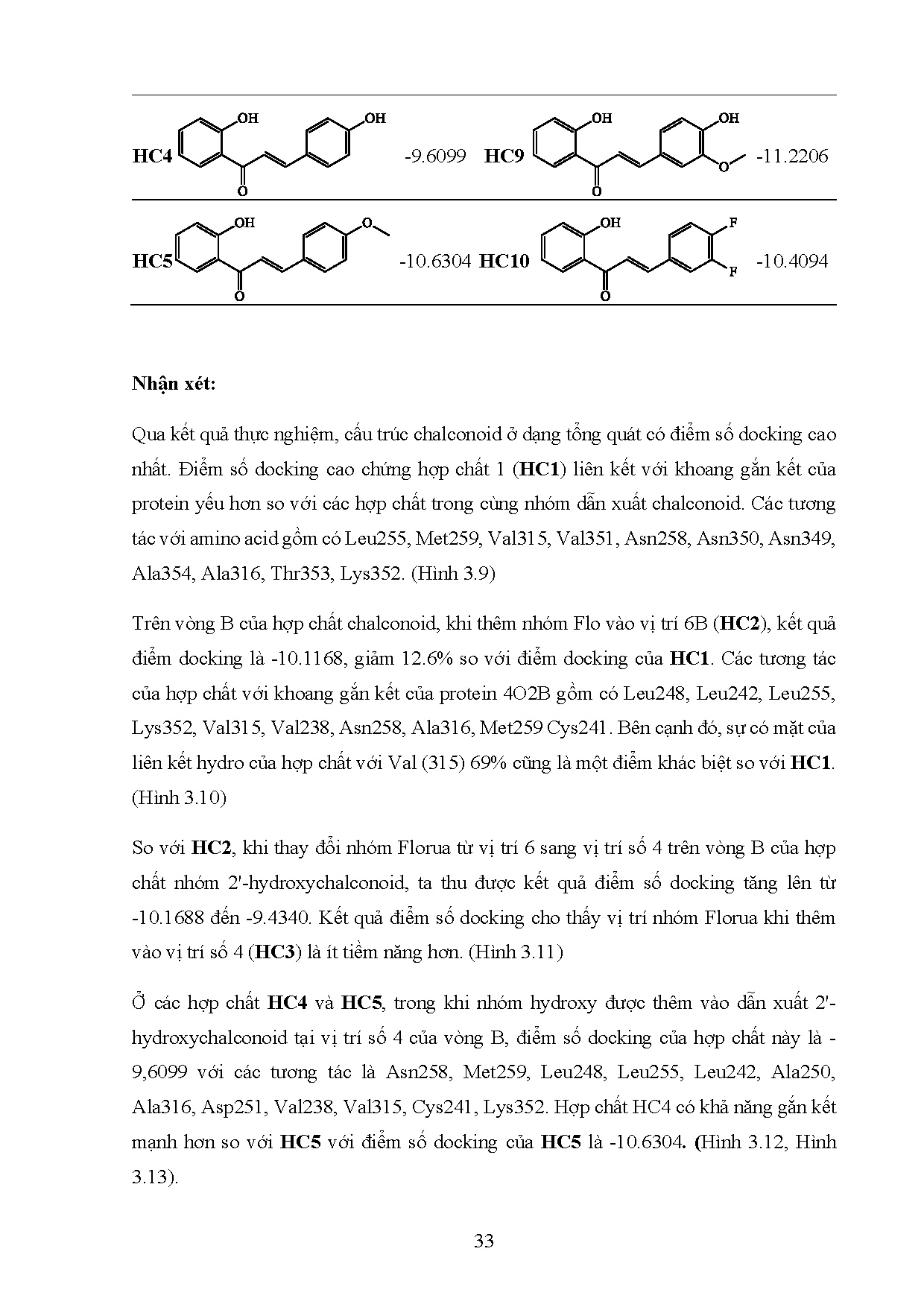 Đồ án tốt nghiệp - Sàng lọc ảo các dẫn xuất 2-Hydroxychalconoid, Flavanone và FTHMTT ( VA ( BDPT - Trang 53