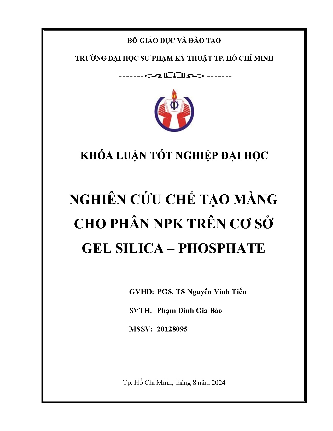 Đồ án tốt nghiệp - Nghiên cứu chế tạo màng cho phân NPK trên cơ sở gel Silica-Phosphate