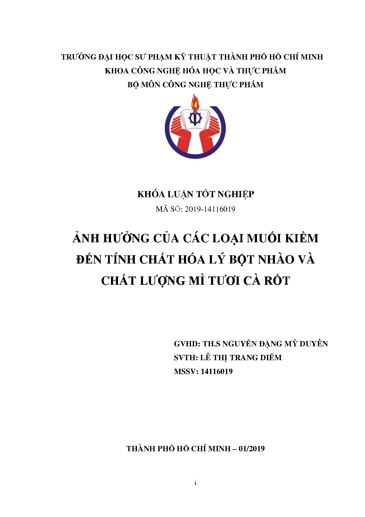 Đồ án tốt nghiệp - Ảnh hưởng của các loại muối kiềm đến tính chất hóa lý bột nhào và chất lượng MTCR