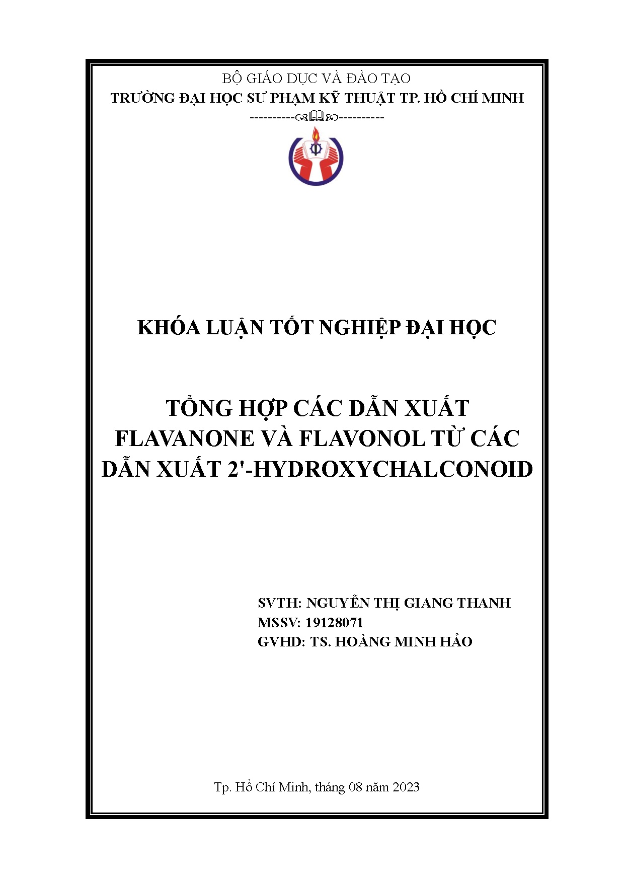 Đồ án tốt nghiệp - Tổng hợp các dẫn xuất Flavanone và Flavonol từ các dẫn xuất 2-Hydroxychalconoid