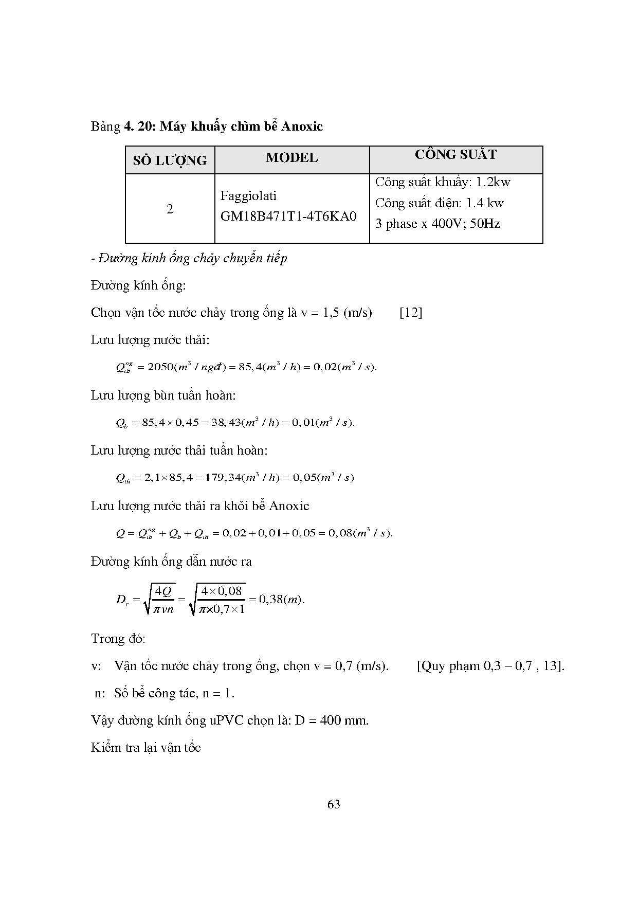 Đồ án tốt nghiệp - Thiết kế trạm xử lý nước thải cho khu du lịch nghỉ dưỡng tại xã DTHPQTKGVCS 2 - Trang 81