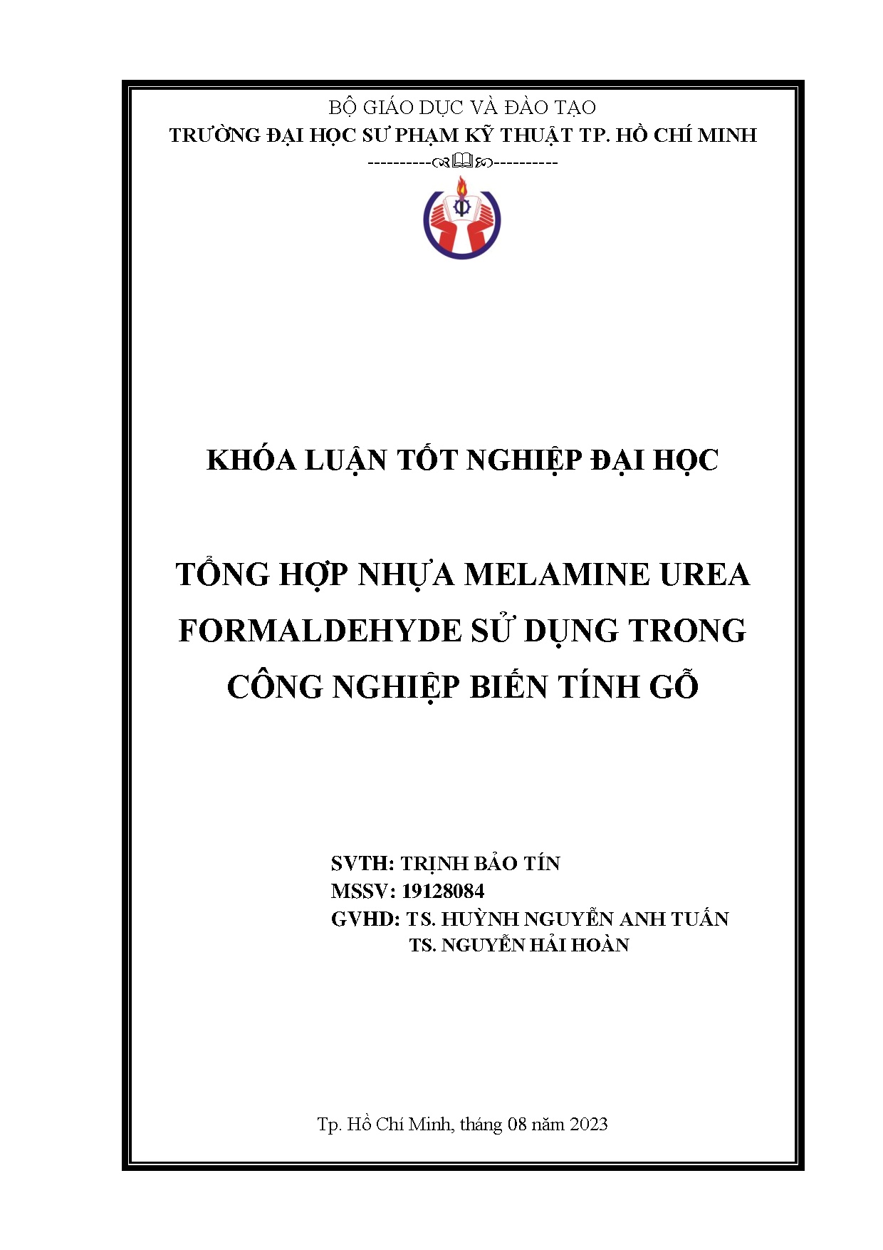 Đồ án tốt nghiệp - Tổng hợp nhựa melamine urea formaldehyde sử dụng trong công nghiệp biến tính gỗ