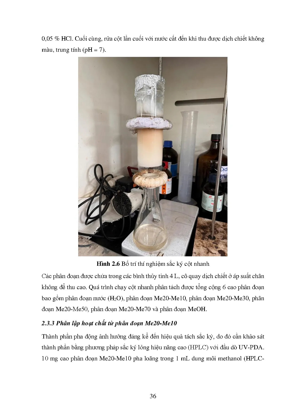 Đồ án tốt nghiệp - Khảo sát thành phần hóa học phân đoạn ME20 từ cao chiết Ethanol của thân cây CHT - Trang 48