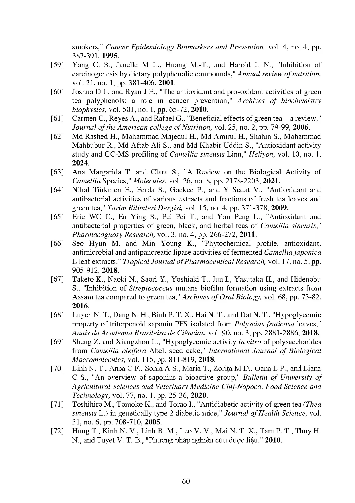 Đồ án tốt nghiệp - Khảo sát thành phần hóa học phân đoạn ME20 từ cao chiết Ethanol của thân cây CHT - Trang 72