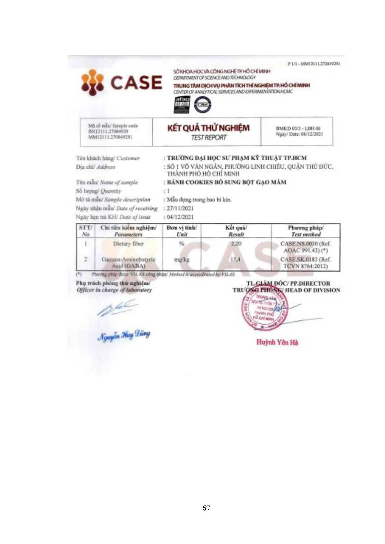 Đồ án tốt nghiệp - Ảnh hưởng của bột gạo mầm bổ sung đến chất lượng bánh cookie - Trang 77