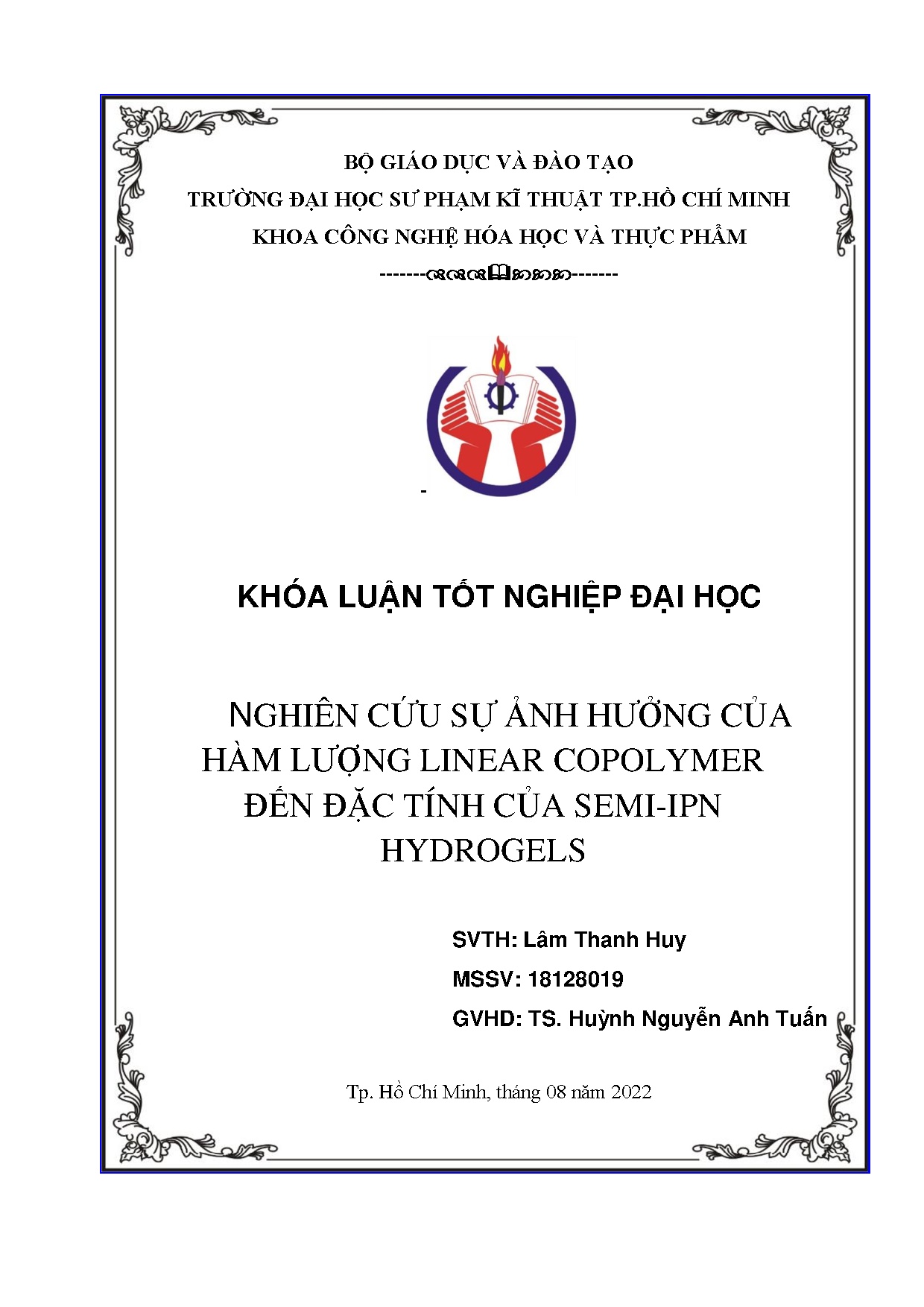 Đồ án tốt nghiệp - Nghiên cứu sự ảnh hưởng của hàm lượng Linear Copolymer đến đặc tính của SH