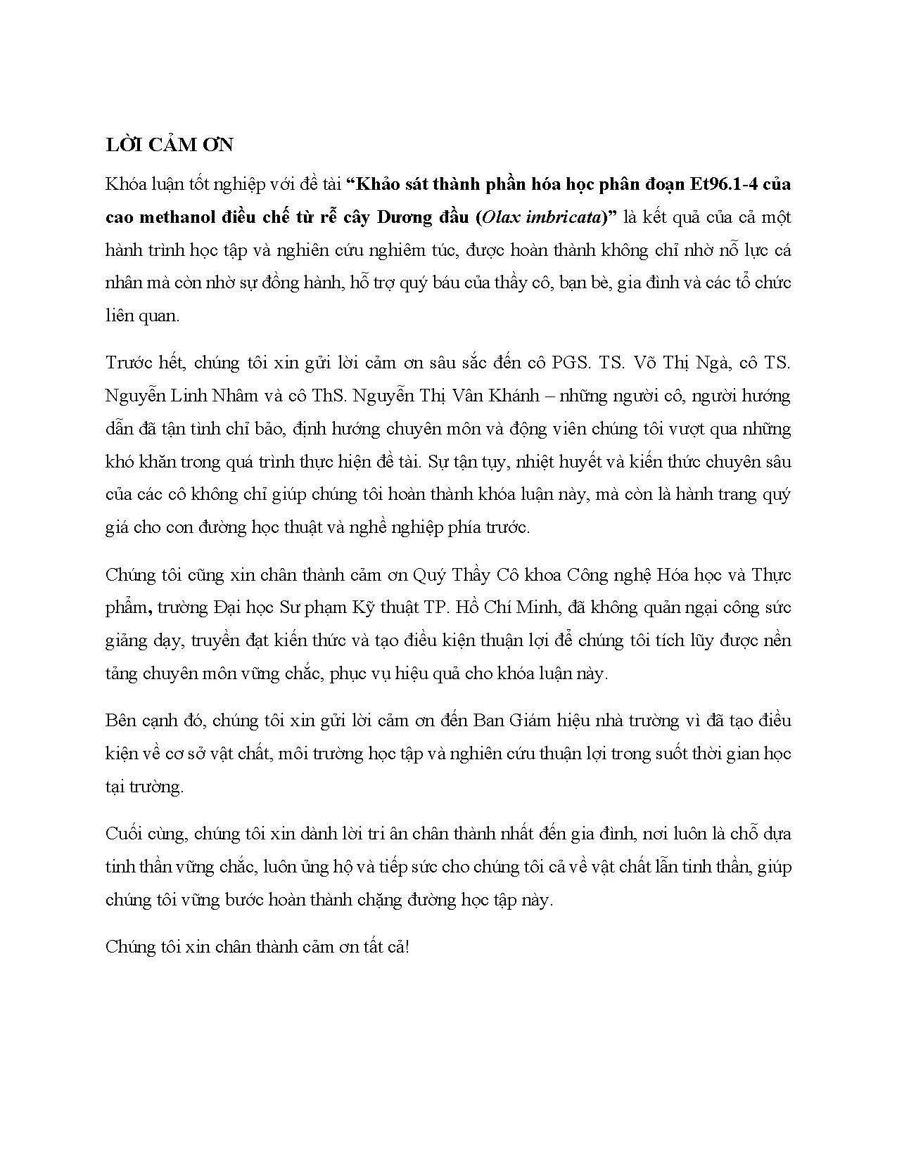 Đồ án tốt nghiệp - Khảo sát thành phần hóa học phân đoạn ET96.1-4 của cao Methanol điều chế TRCDĐOI - Trang 3
