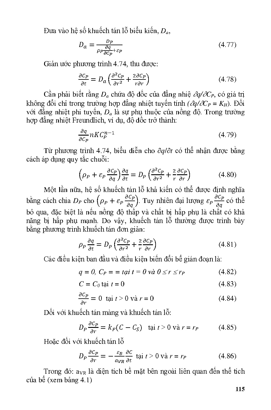 Công nghệ hấp phụ trong xử lý và nước thải (HCMUTE) - Trang 115