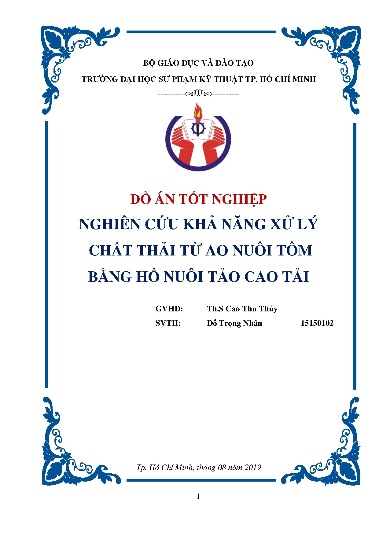 Đồ án tốt nghiệp - Nghiên cứu khả năng xử lý chất thải từ ao nuôi tôm bằng hồ nuôi tảo cao tải