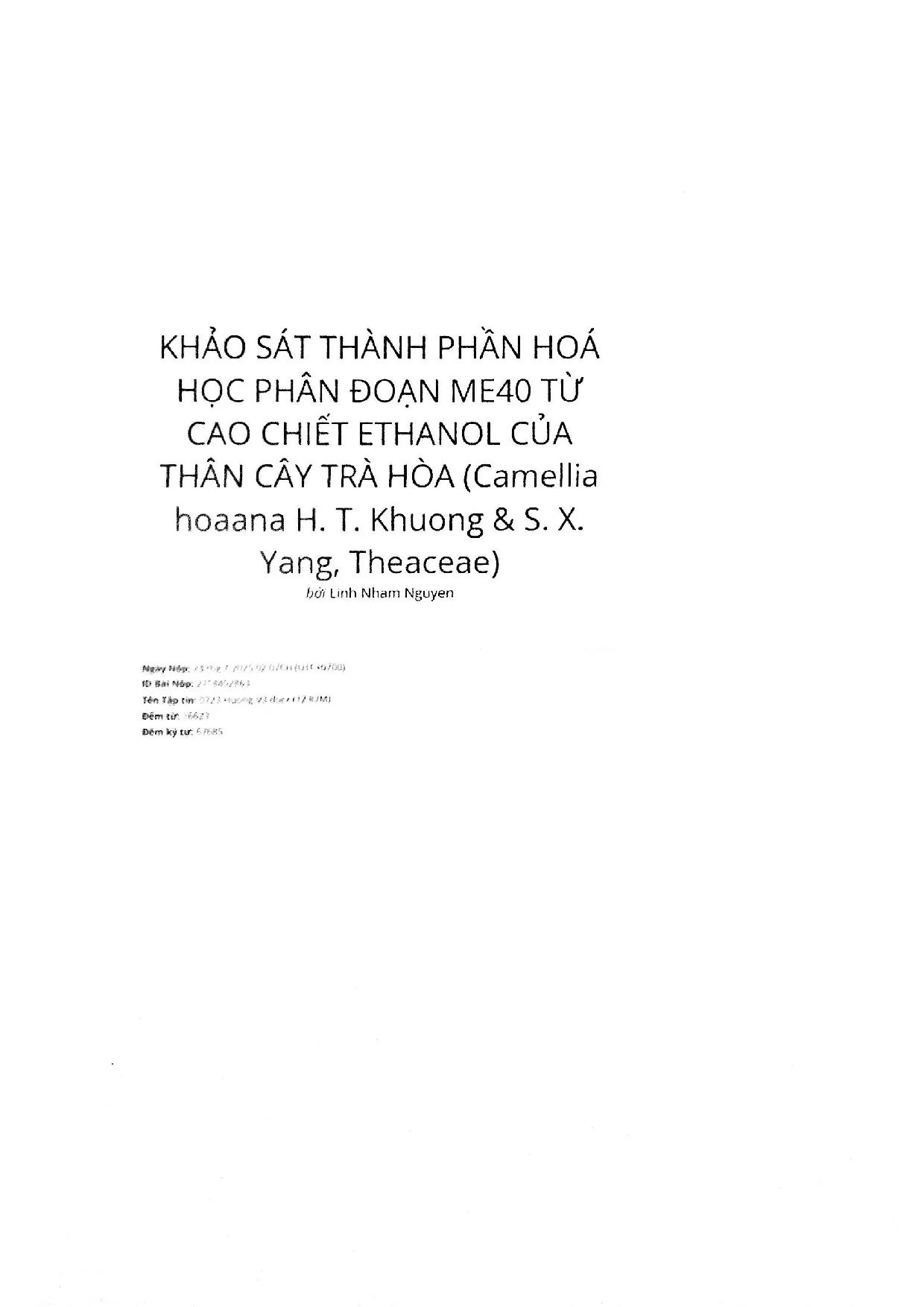 Đồ án tốt nghiệp - Khảo sát thành phần hóa học phân đoạn ME40 từ cao chiết ECTCTH ( CHH &amp; ST ) - Trang 4