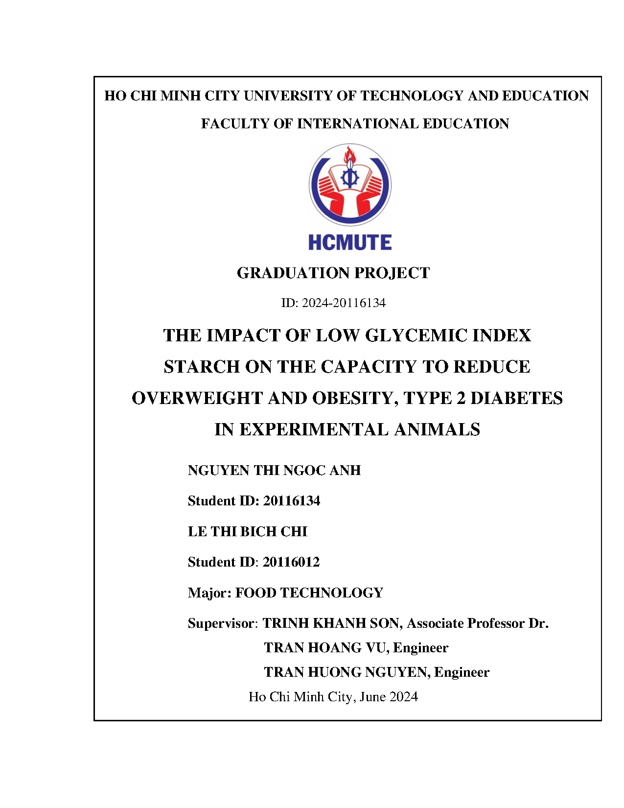 Đồ án tốt nghiệp - The Impact Of Low Glycemic Index Starch On The Capacity To Reduce OAOT 2 DIEA