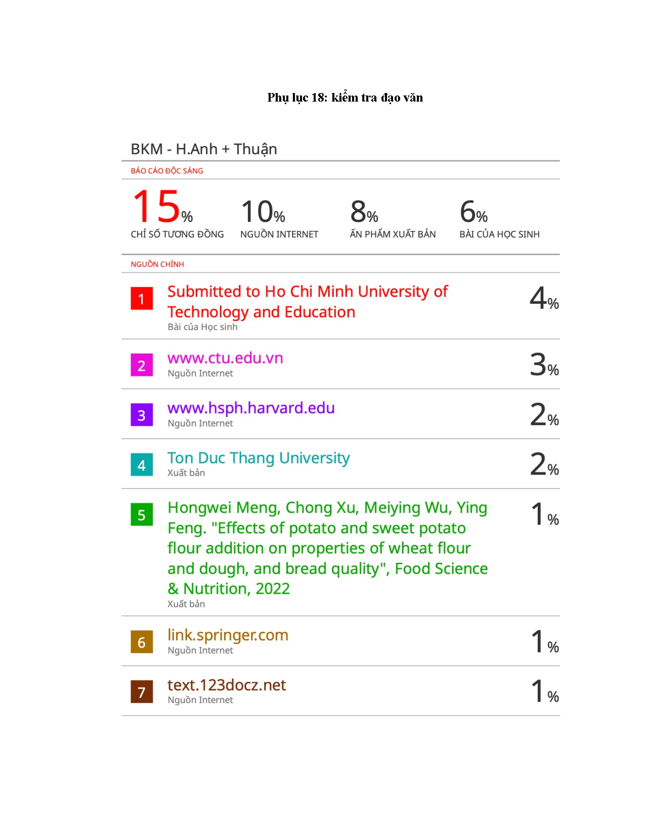 Đồ án tốt nghiệp - Khảo sát các tính chất hóa lý của bã khoai mỡ và ứng dụng trong sản xuất bánh MGT - Trang 107