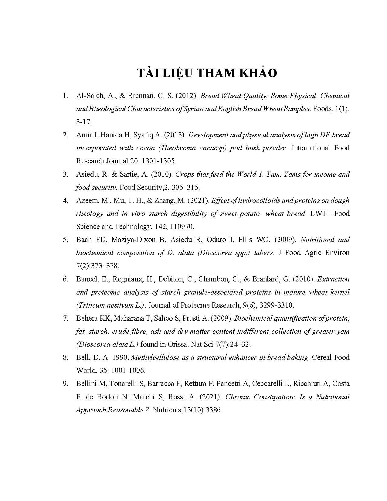 Đồ án tốt nghiệp - Khảo sát các tính chất hóa lý của bã khoai mỡ và ứng dụng trong sản xuất bánh MGT - Trang 80
