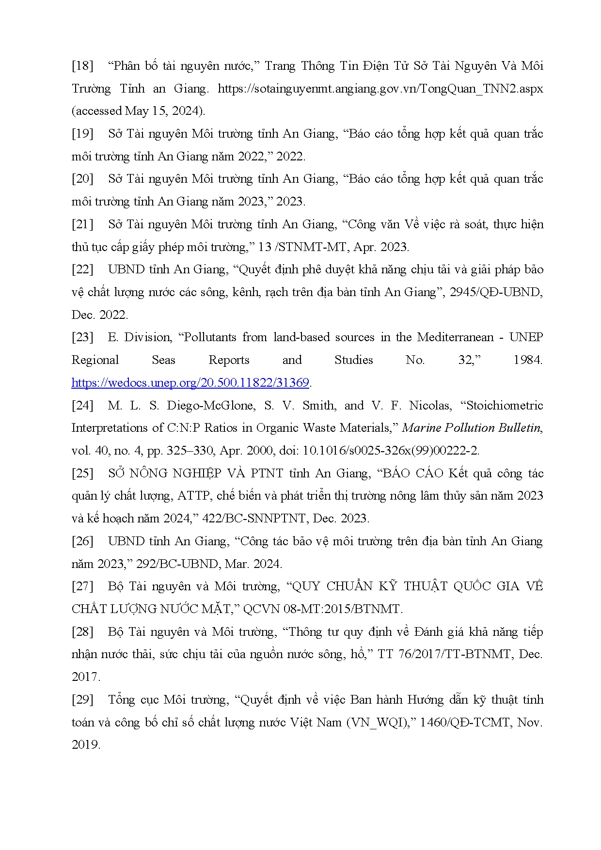 Đồ án tốt nghiệp - Đánh giá chất lượng nước và khả năng tiếp nhận nước thải sông Hậu đoạn chảy QTAG - Trang 116