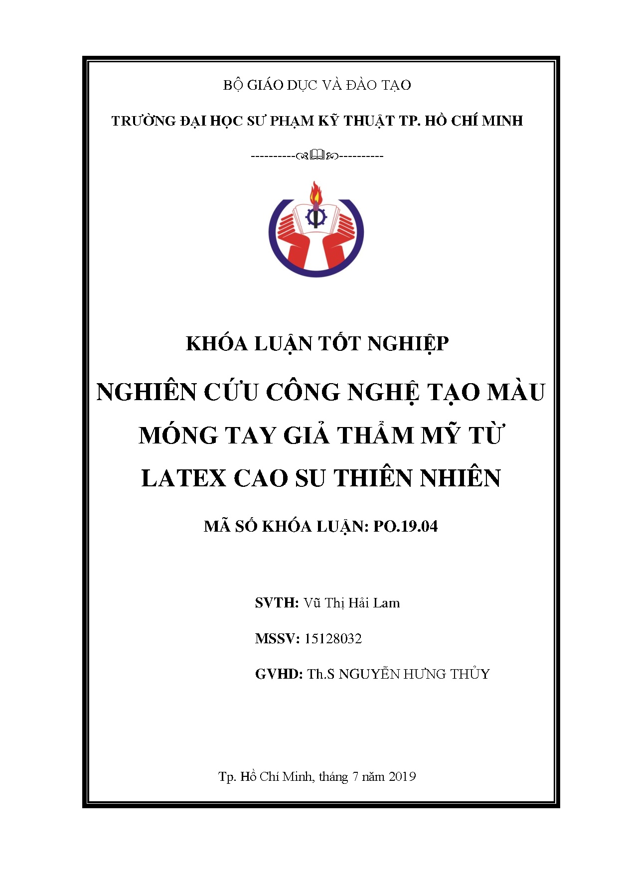Đồ án tốt nghiệp - Nghiên cứu công nghệ tạo màu móng tay giả thẩm mỹ từ Latex cao su thiên nhiên