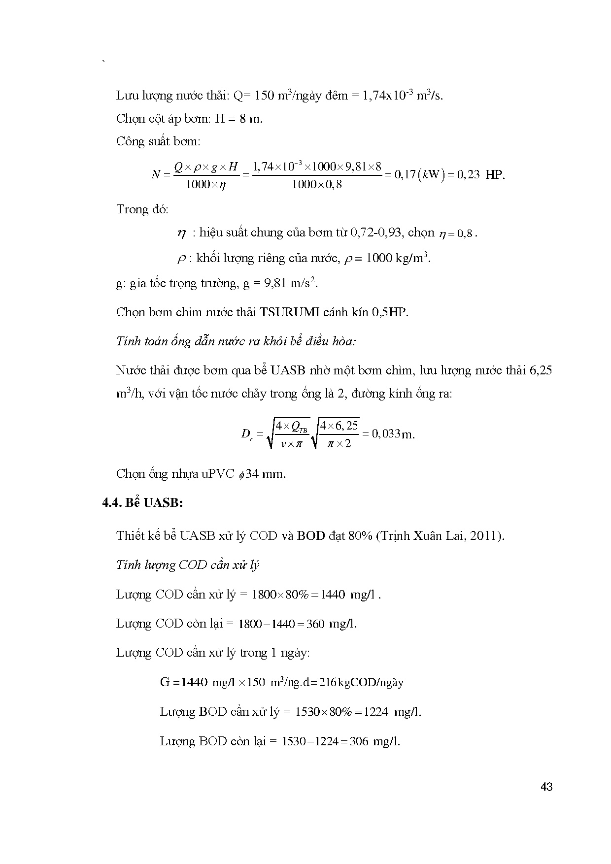 Đồ án tốt nghiệp - Công nghệ xử lý nước thải thủy sản công suất 150m3/ ngày đêm - Trang 56