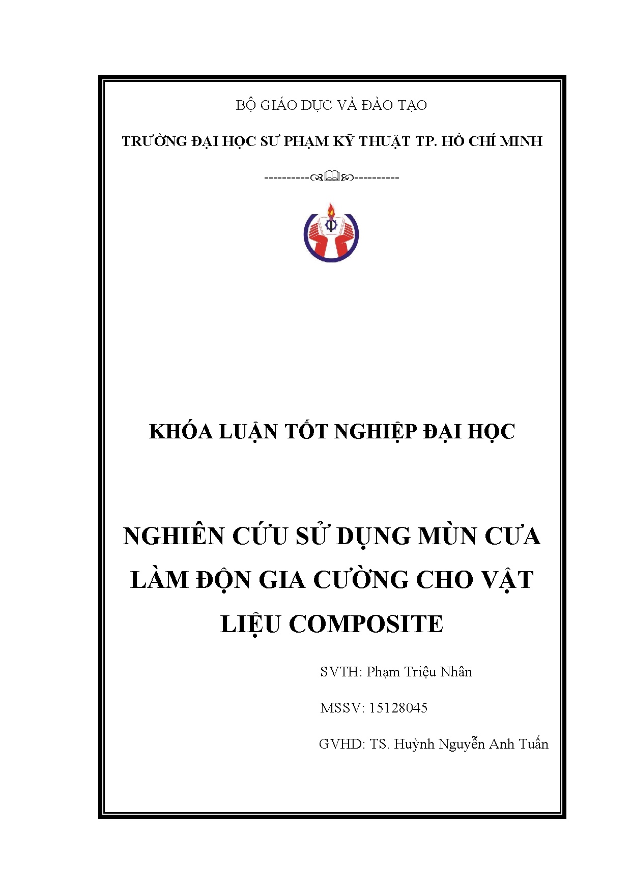 Đồ án tốt nghiệp - Nghiên cứu sử dụng mùn cưa làm độn gia cường cho vật liệu composite