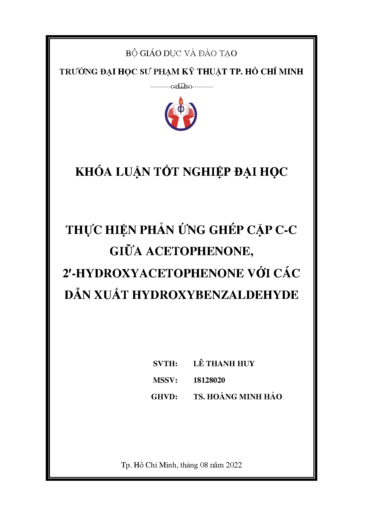 Đồ án tốt nghiệp - Thực hiện phản ứng ghép cặp C-C giữa Acetophenone, 2 - Hydroxyacetophenone VCDXH