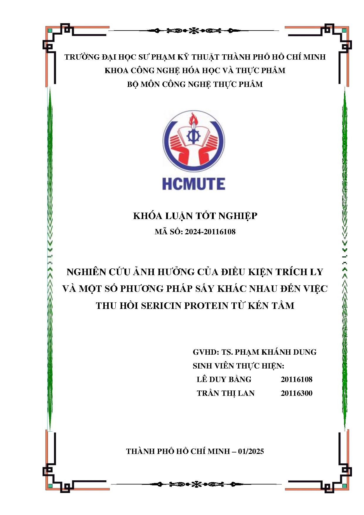 Đồ án tốt nghiệp - Nghiên cứu ảnh hưởng của điều kiện trích ly và một số phương pháp sấy KNĐVTHSPTKT