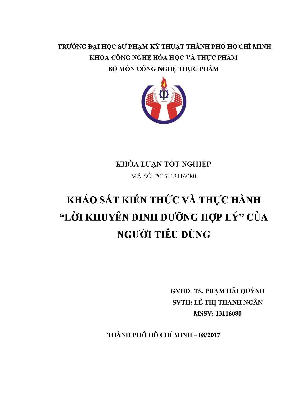 Đồ án tốt nghiệp - Khảo sát kiến thức và thực hành Lời khuyên dinh dưỡng hợp lý của người tiêu D