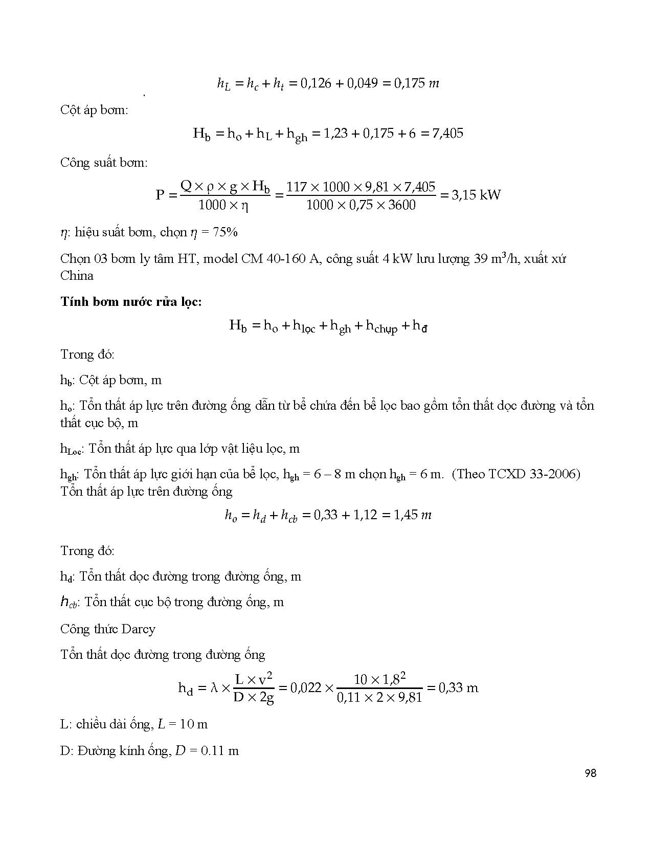 Đồ án tốt nghiệp - Thiết kế hệ thống xử lý nước thải khu dân cư Long Tân 50ha giai đoạn một CS 1 Đ - Trang 118