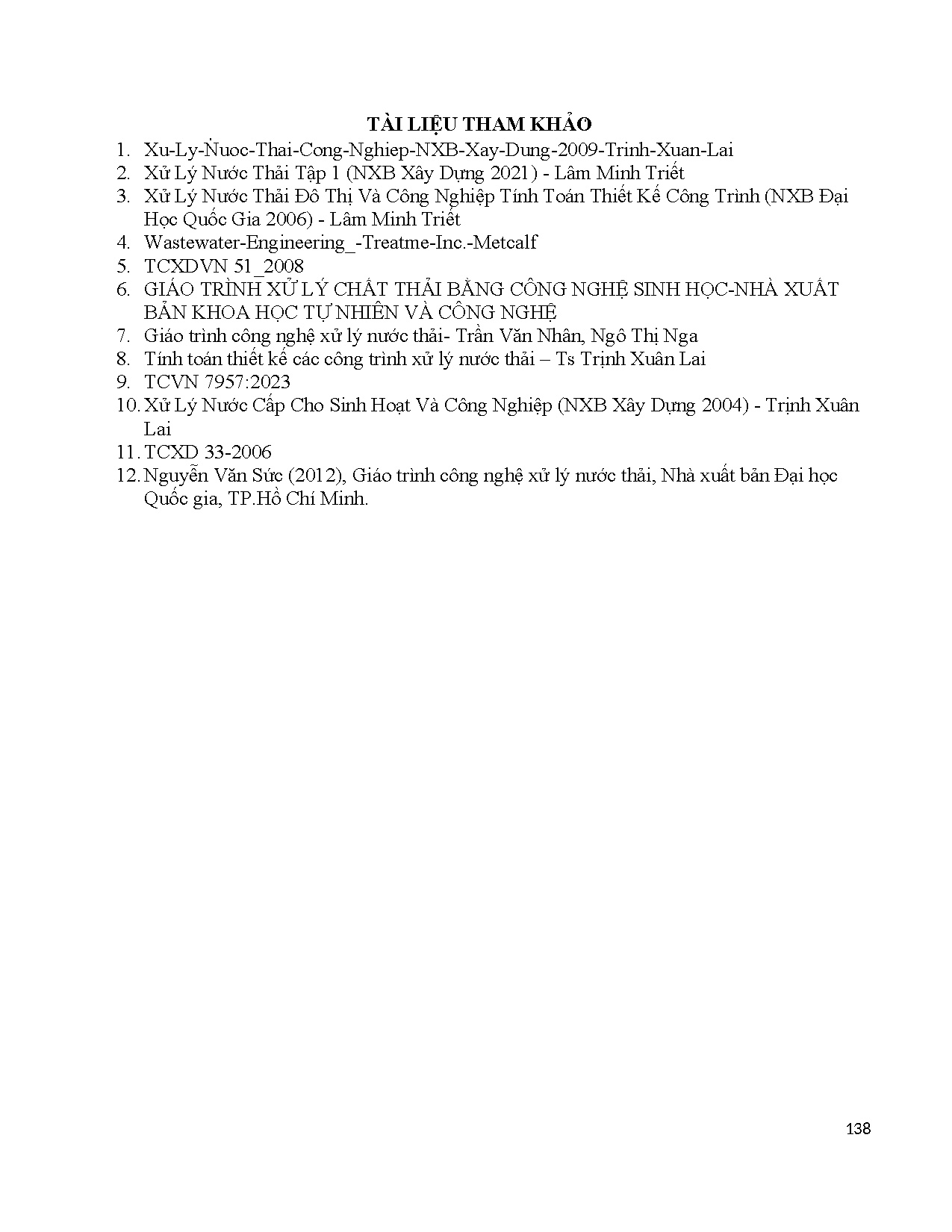 Đồ án tốt nghiệp - Thiết kế hệ thống xử lý nước thải khu dân cư Long Tân 50ha giai đoạn một CS 1 Đ - Trang 158