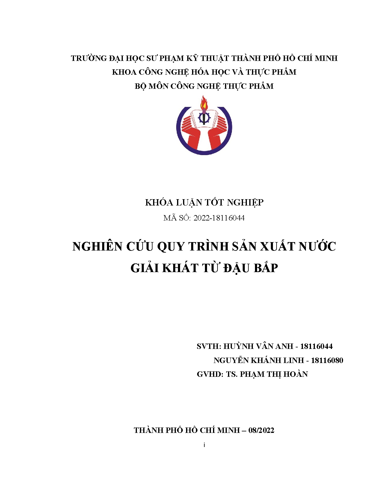 Đồ án tốt nghiệp - Nghiên cứu quy trình sản xuất nước giải khát từ đậu bắp