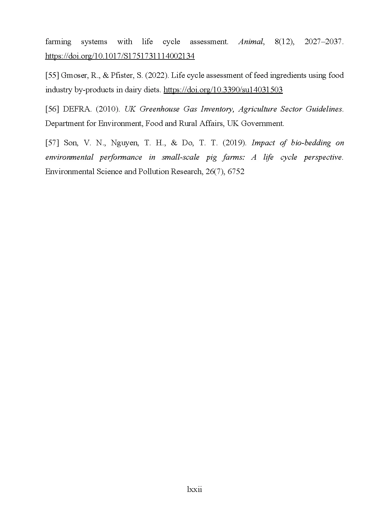 Đồ án tốt nghiệp - Kiểm kê khí nhà kính và đánh giá vòng đời môi trường từ quy trình chăn NLTĐBTTG - Trang 167
