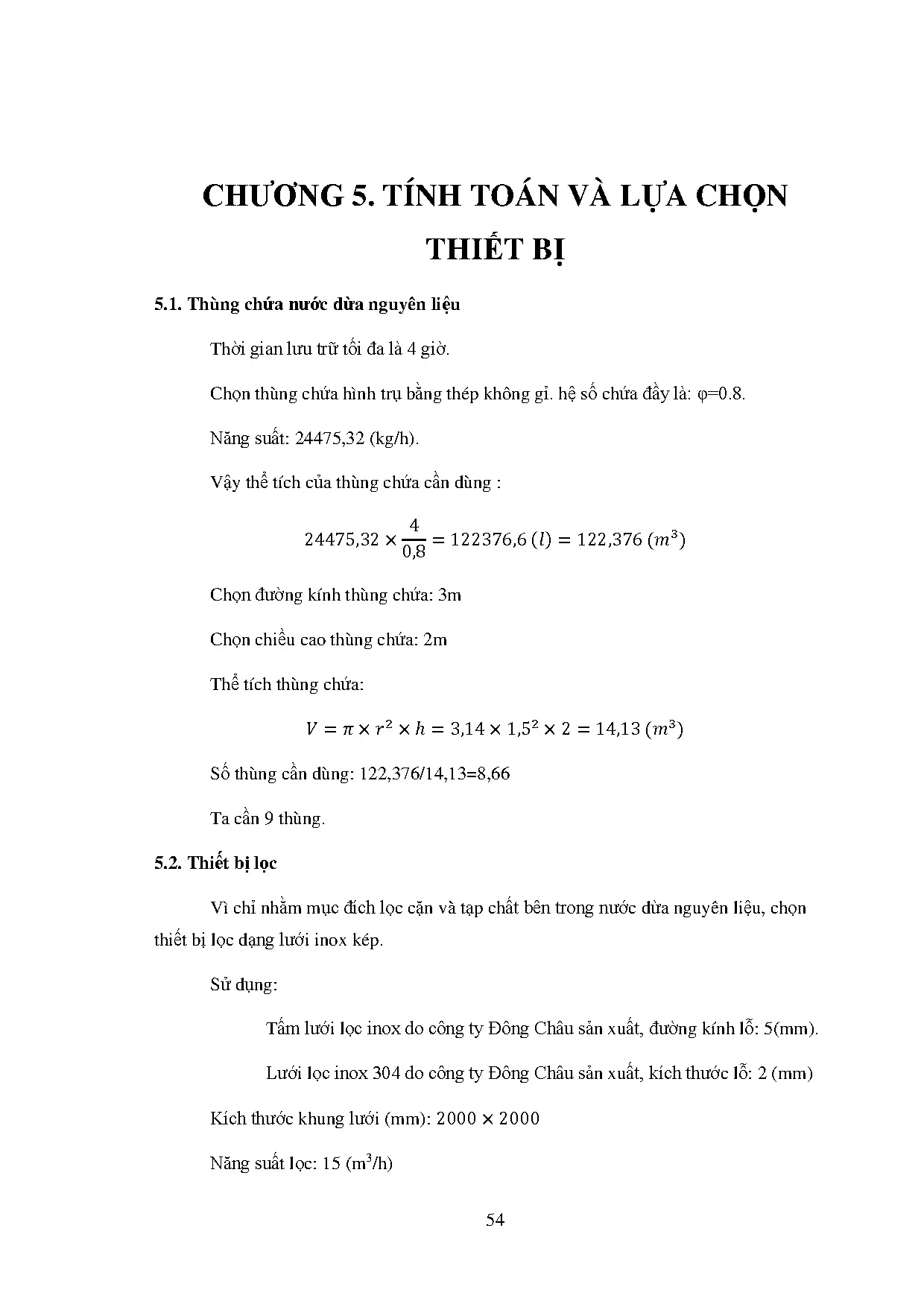 Đồ án tốt nghiệp - Thiết kế nhà máy sản xuất thạch dừa công suất 50 nghìn tấn/ năm - Trang 54