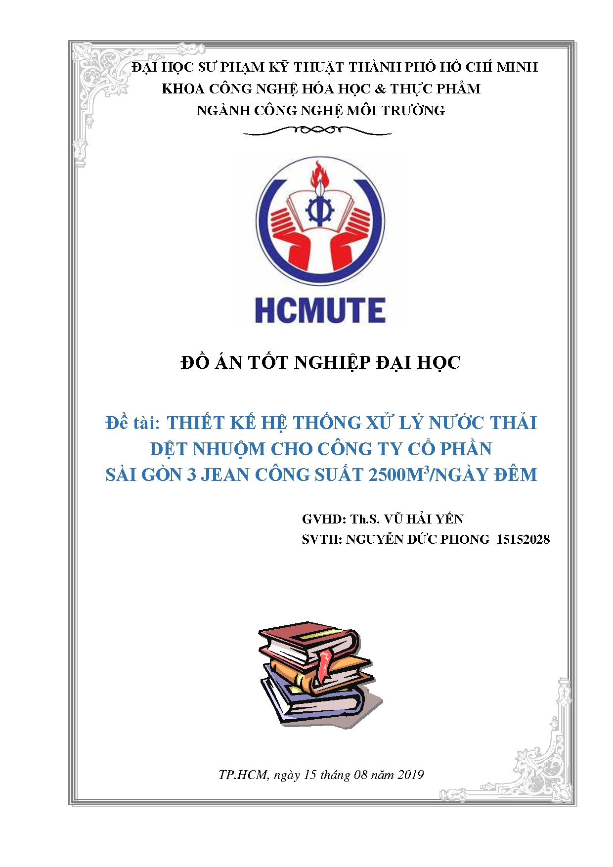 Đồ án tốt nghiệp - Thiết kế hệ thống xử lý nước thải dệt nhuộm cho Công ty Cổ phần Sài Gòn 3 JCS 2 M